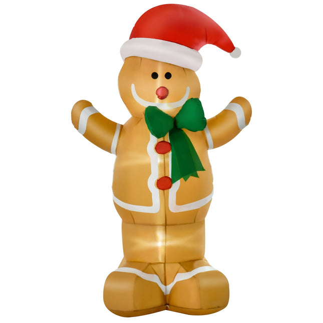 Aufblasbarer Lebkuchenmann mit LED-Lichtern, 183cm Außendekoration