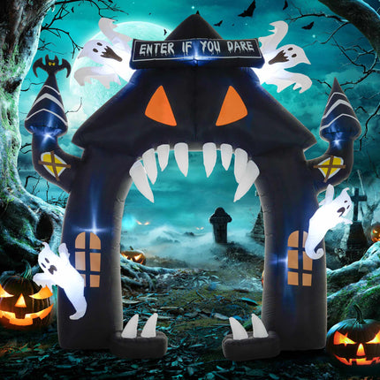 Aufblasbarer Halloween-Torweg, 4 Geister, LED, 3m