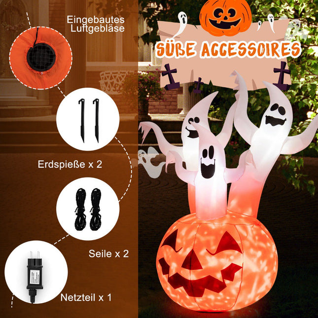 Inflatable Halloween Ghosts With Pumpkin, LED, 182 cm