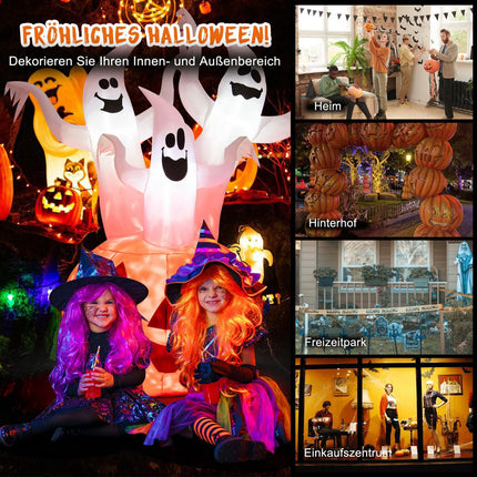 Aufblasbare Halloween-Gespenster mit Kürbis, LED, 182 cm