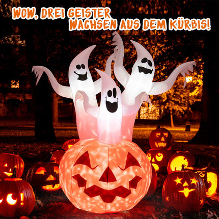 Aufblasbare Halloween-Gespenster mit Kürbis, LED, 182 cm