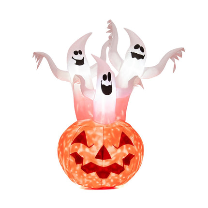 Aufblasbare Halloween-Gespenster mit Kürbis, LED, 182 cm