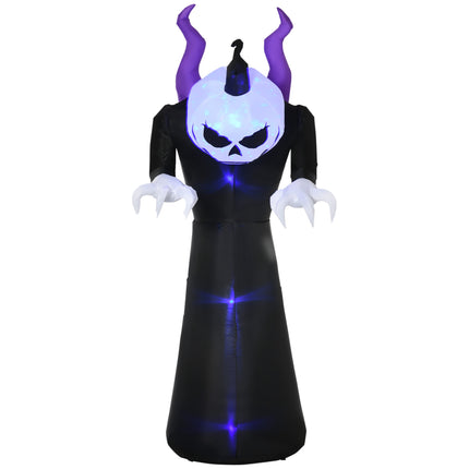 Inflatable Halloween Ghost with Pumpkin Head, LED Lights