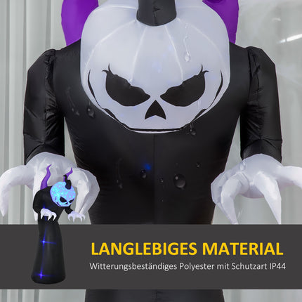 Inflatable Halloween Ghost with Pumpkin Head, LED Lights