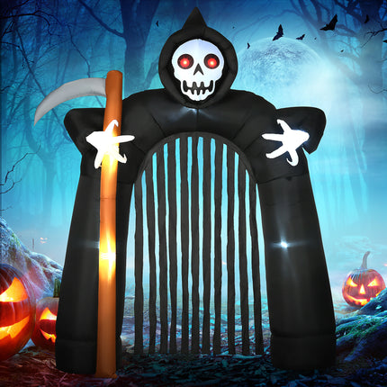 Inflatable Halloween Grim Reaper Archway with LED Lights