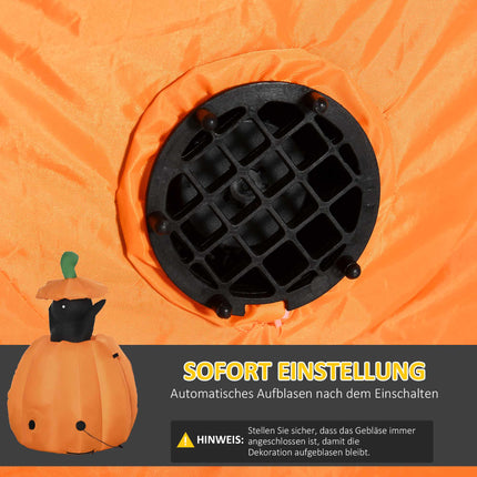 Inflatable Halloween Pumpkin with Cat, LED Lights, 76x64x115cm