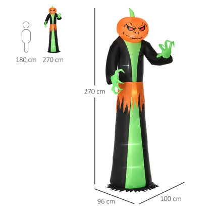 Inflatable Halloween Pumpkin with LED Lights, 2.7m