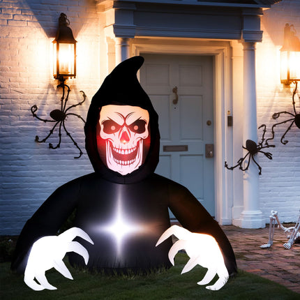 Aufblasbarer Halloween-Sensenmann mit LED-Beleuchtung und Gebläse