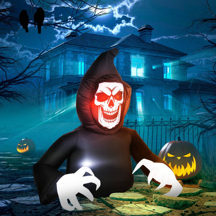Aufblasbarer Halloween-Sensenmann mit LED-Beleuchtung und Gebläse