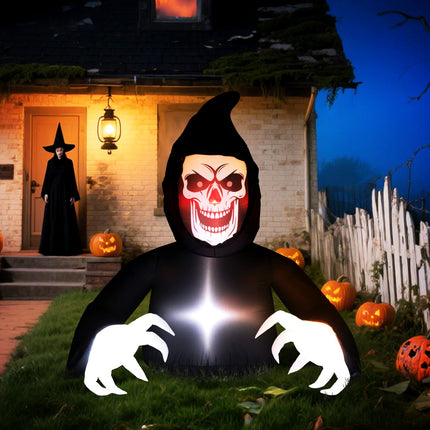 Aufblasbarer Halloween-Sensenmann mit LED-Beleuchtung und Gebläse