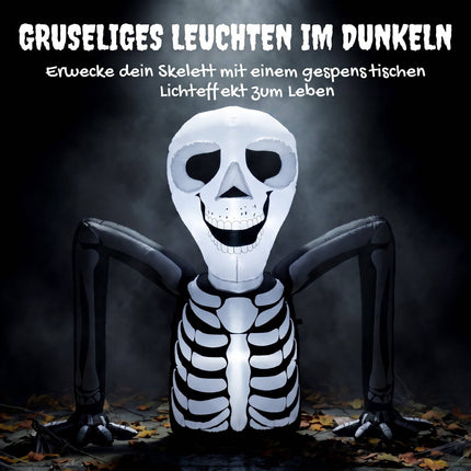 Inflatable Halloween Skeleton with LED Lights, 210T Polyester