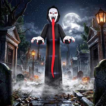 Inflatable Halloween Skeleton with LED Lights, 310 cm