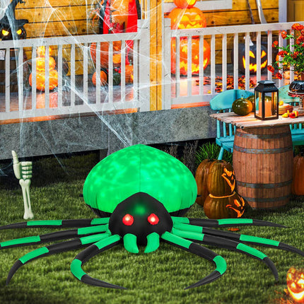 Aufblasbare Halloween Spinne, rotierende LED-Lichter, 200cm