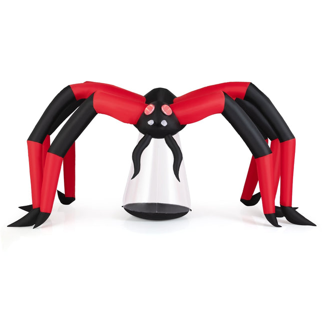 Aufblasbare Halloween-Spinne mit LED-Augen, 313 cm