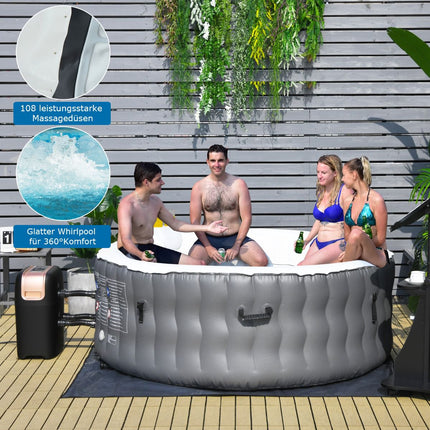 Inflatable Hot Tub 180cm, 108 Jets, Heated, 4-Person
