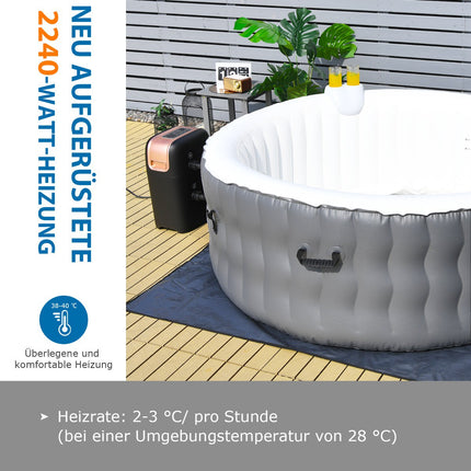 Inflatable Hot Tub 180cm, 108 Jets, Heated, 4-Person