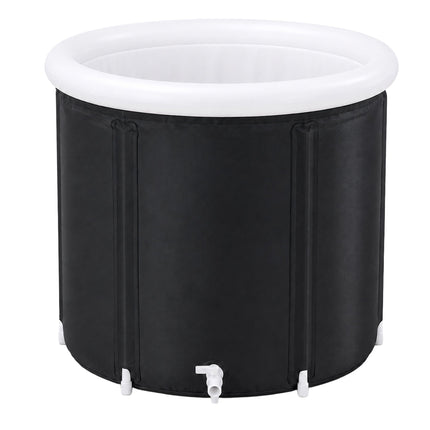 Inflatable Ice Bath Tub 320 L with Thermal Lid and Hand Pump, Black