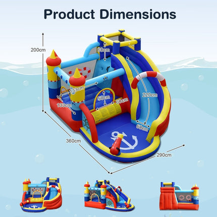 Inflatable Kids Bounce House with Slide and Pool