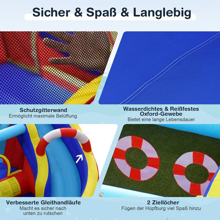 Inflatable Kids Bounce House with Slide and Pool