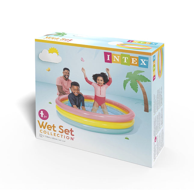Aufblasbarer Kinderpool, 114x25 cm, Regenbogen, 3 Ringe
