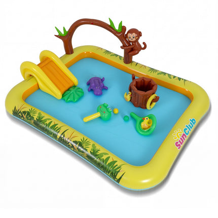 Inflatable Kids Spray Pool With Slide, PVC, 82 Gal