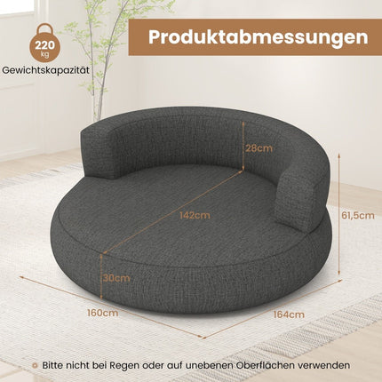 Aufblasbares Lounge-Sofa mit abnehmbarem Bezug, Grau