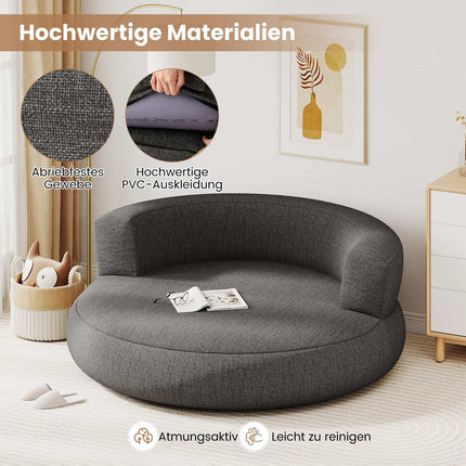 Aufblasbares Lounge-Sofa mit abnehmbarem Bezug, Grau