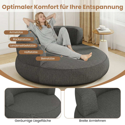 Aufblasbares Lounge-Sofa mit abnehmbarem Bezug, Grau
