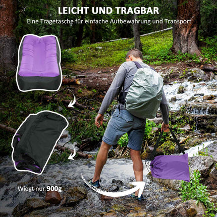 Aufblasbare, wasserdichte Sonnenliege, selbstaufblasend, 200 kg Tragkraft