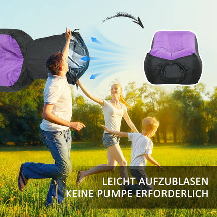Aufblasbare, wasserdichte Sonnenliege, selbstaufblasend, 200 kg Tragkraft