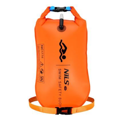 Aufblasbare orangefarbene Sicherheitsboje mit 18-Liter-Tasche