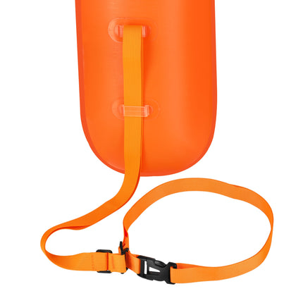 Aufblasbare orangefarbene Sicherheitsboje mit 18-Liter-Tasche
