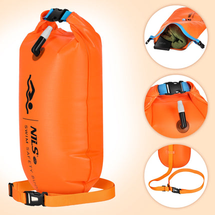 Aufblasbare orangefarbene Sicherheitsboje mit 18-Liter-Tasche