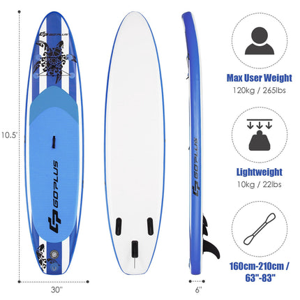 Aufblasbares Paddle Board 320 cm, Verstellbares Paddel, Pumpe