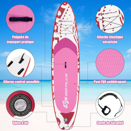 Inflatable Paddle Board 325x76x16cm Kit, Pink