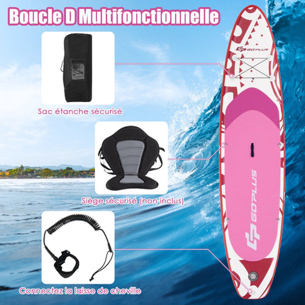 Inflatable Paddle Board 325x76x16cm Kit, Pink