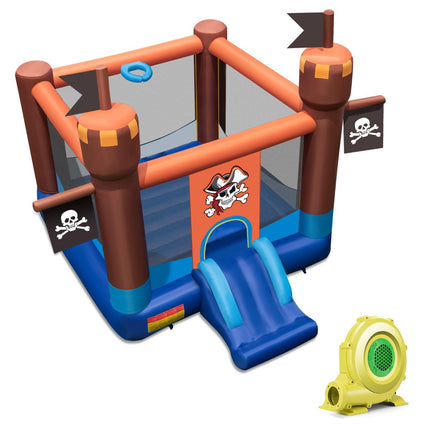 Hüpfburg Piratenschiff mit Rutsche, Basketballkorb, Gebläse