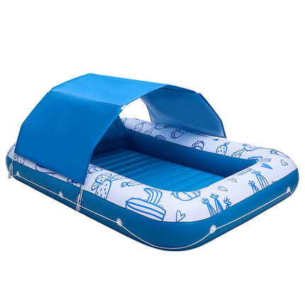 Inflatable Pool Float With UPF 50+ Canopy, 2-Person