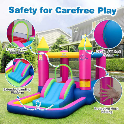 Inflatable Princess Bounce House with Slide & Ball Pit