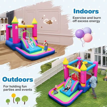 Inflatable Princess Bounce House with Slide & Ball Pit