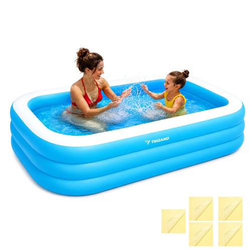 Aufblasbarer rechteckiger Gartenpool 185x130x50 cm