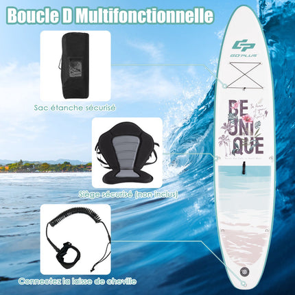 Aufblasbares SUP Board 320 cm, Paddel Pumpe Rucksack Set