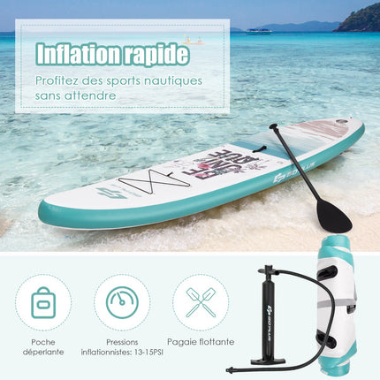 Aufblasbares SUP Board 320 cm, Paddel Pumpe Rucksack Set
