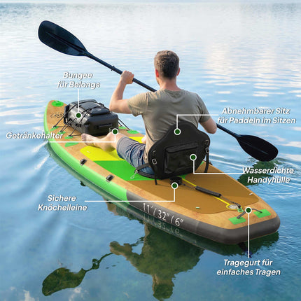 Aufblasbares SUP Board 335x82 cm mit Sitz & Zubehör