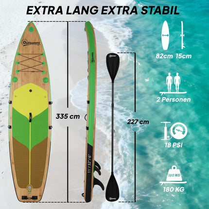 Aufblasbares SUP Board 335x82 cm mit Sitz & Zubehör