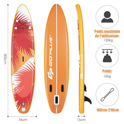 Nafukovací SUP paddleboard 320 x 76 x 15 cm, set