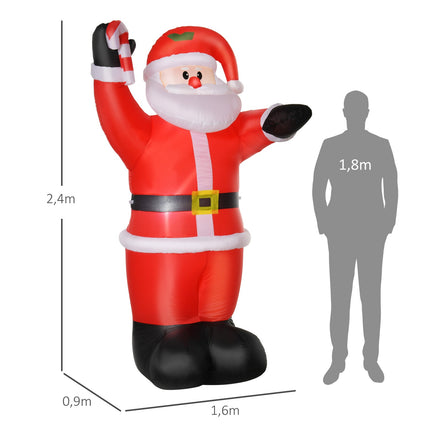 Nafukovací Santa Claus s LED osvětlením, 240cm, venkovní