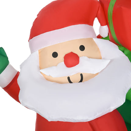 Inflatable Santa with reindeer, 210cm LED, waterproof decor