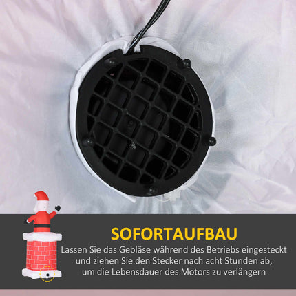 Inflatable Santa with Chimney, LED Lights, 210 cm
