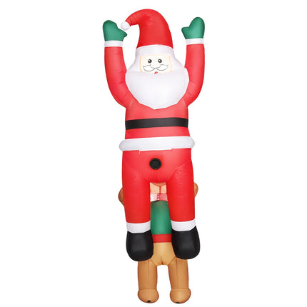 Aufblasbarer Weihnachtsmann mit Hund und LED-Beleuchtung, 214 cm